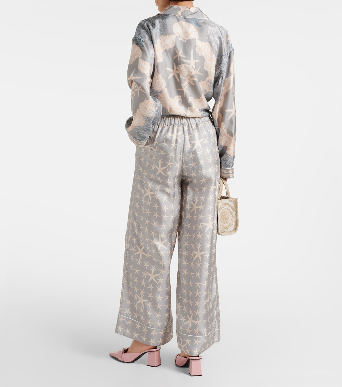 Pantalon ample Stella Marina en soie | Versace