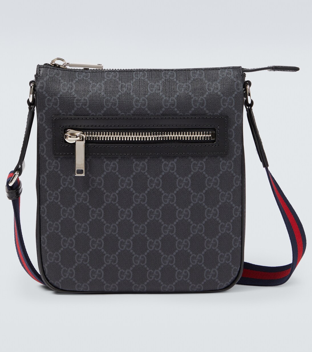 GG canvas leather-trimmed crossbody bag | Gucci
