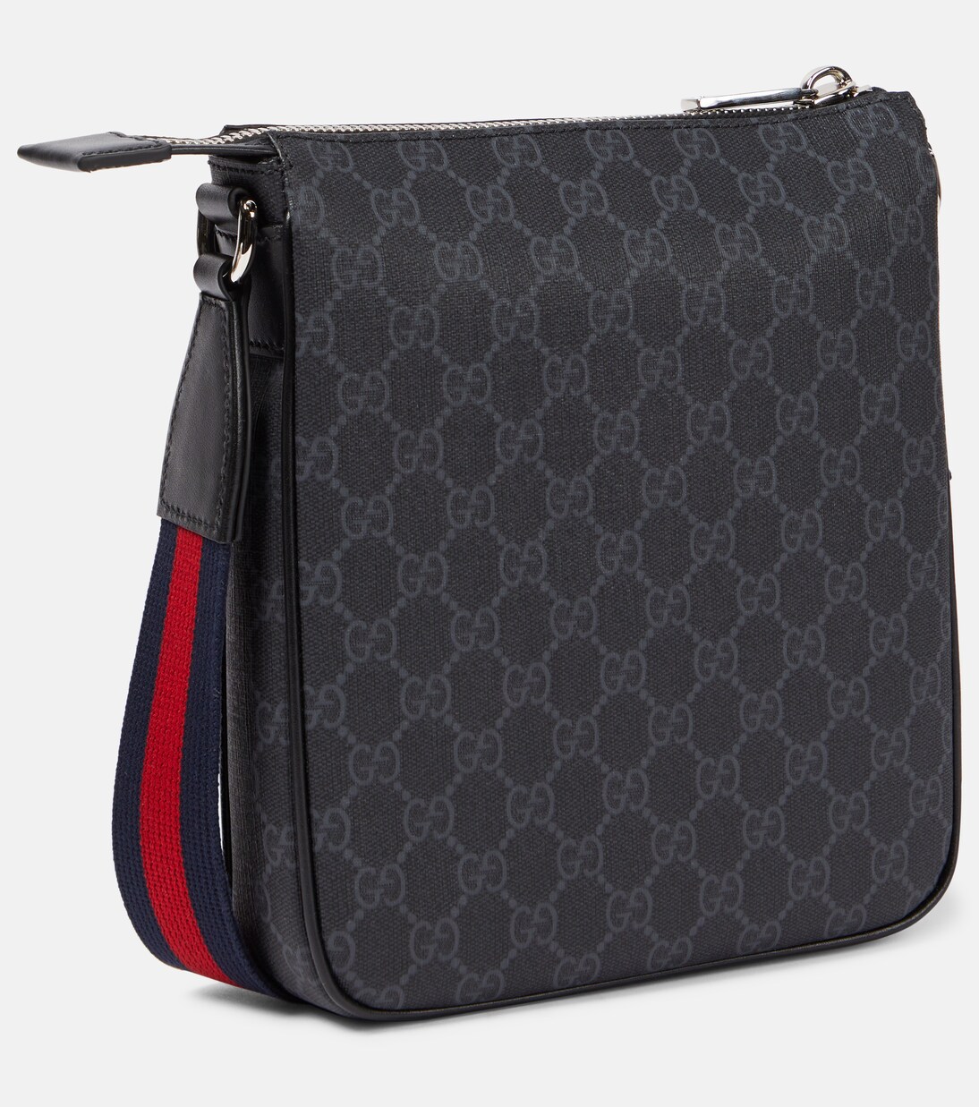 GG canvas leather-trimmed crossbody bag | Gucci