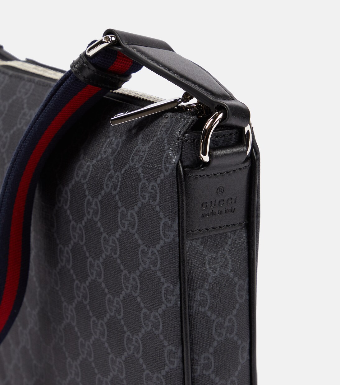 GG canvas leather-trimmed crossbody bag | Gucci