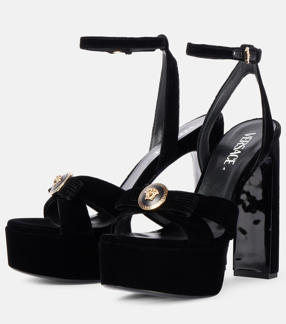 Plateausandalen Medusa aus Samt | Versace