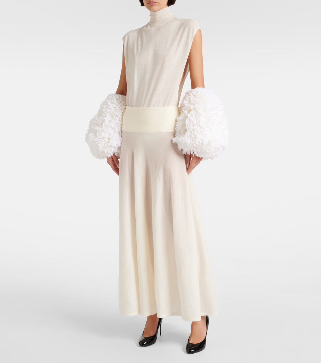 Falda larga de lana virgen de tiro bajo | Alaïa