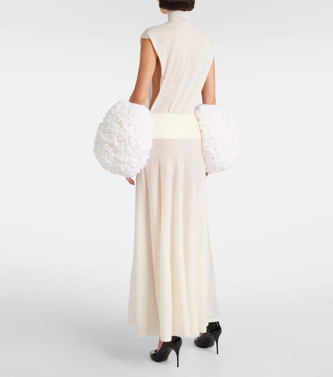 Falda larga de lana virgen de tiro bajo | Alaïa