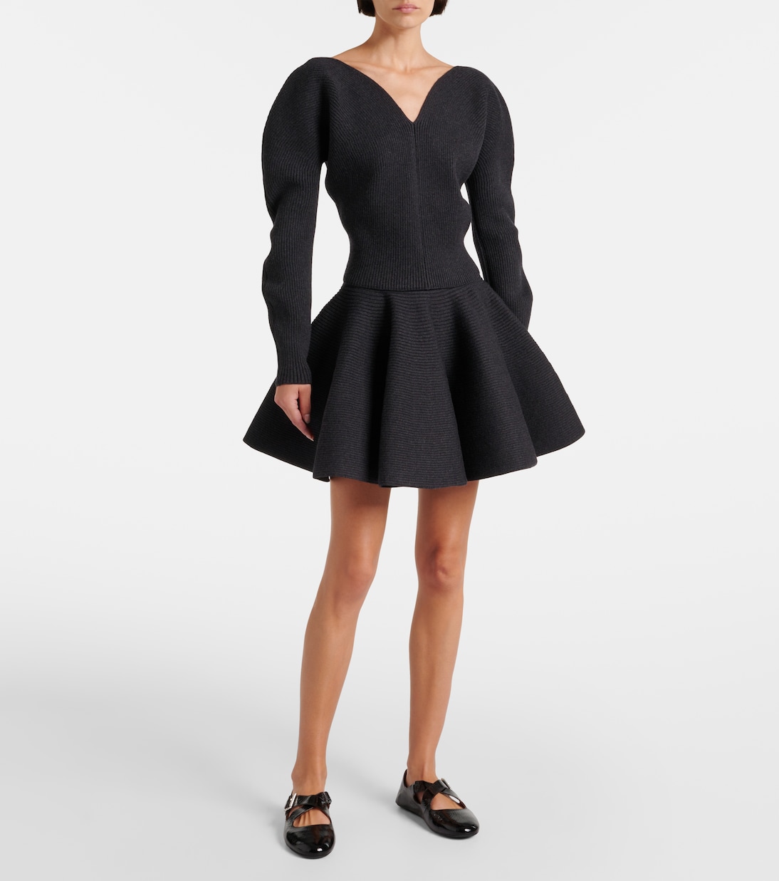 Mini-jupe en laine mélangée | Alaïa