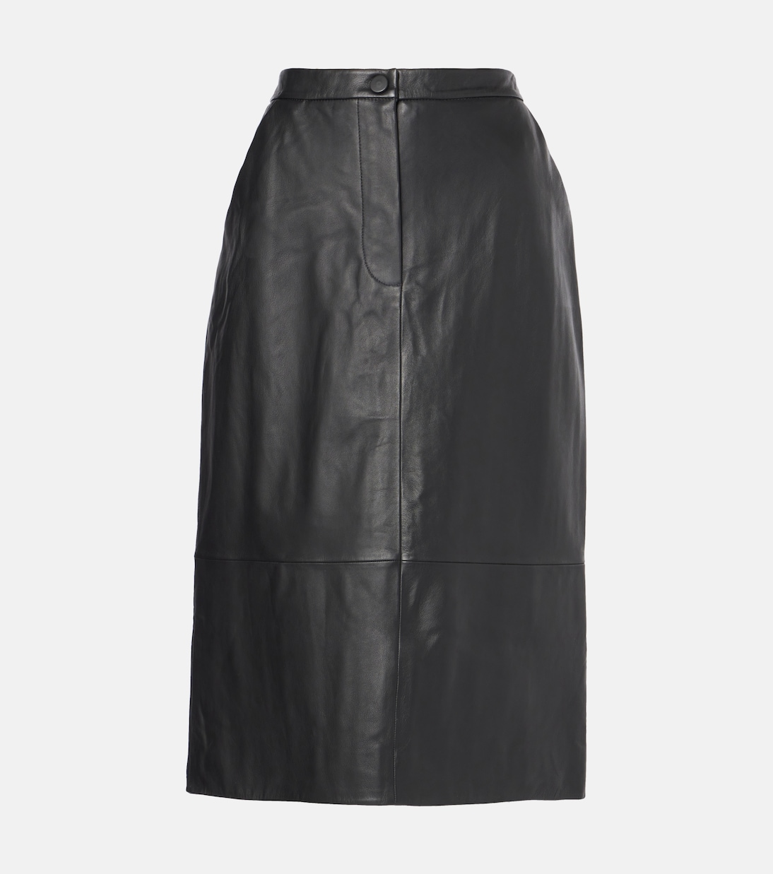 Leather midi skirt | Yves Salomon
