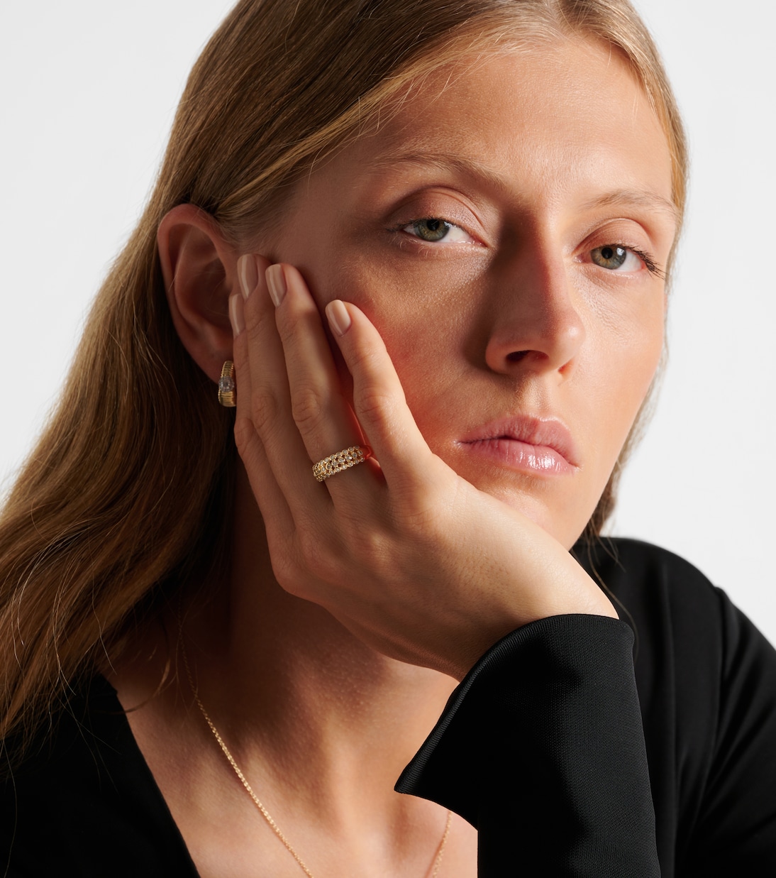 Anello Bold Lattice in oro 14kt con diamanti | Stone and Strand