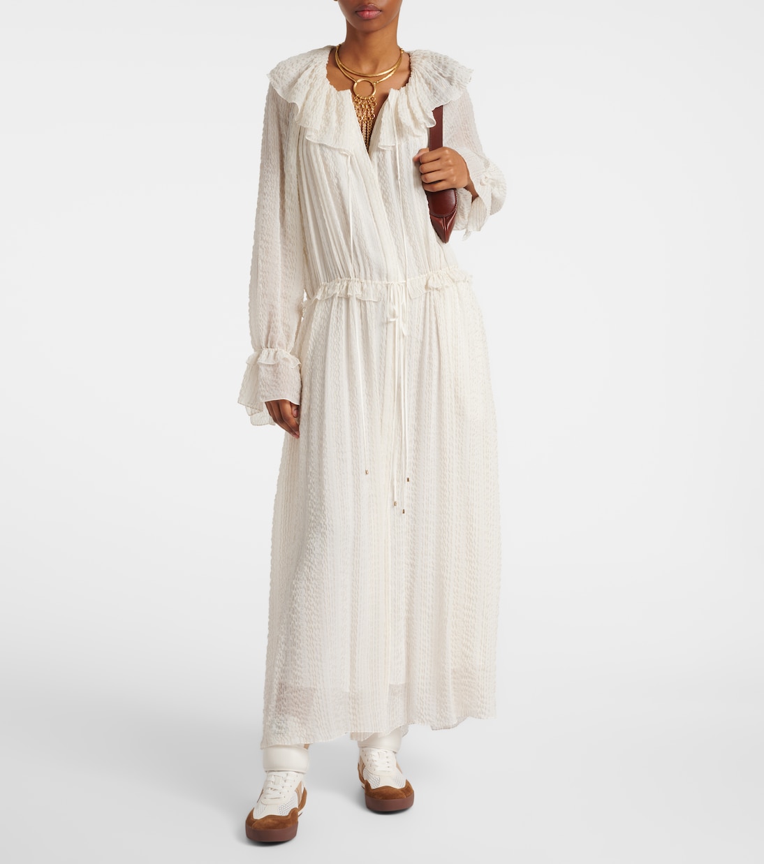 Chloé Kick leather-trimmed high-top sneakers | Chloé