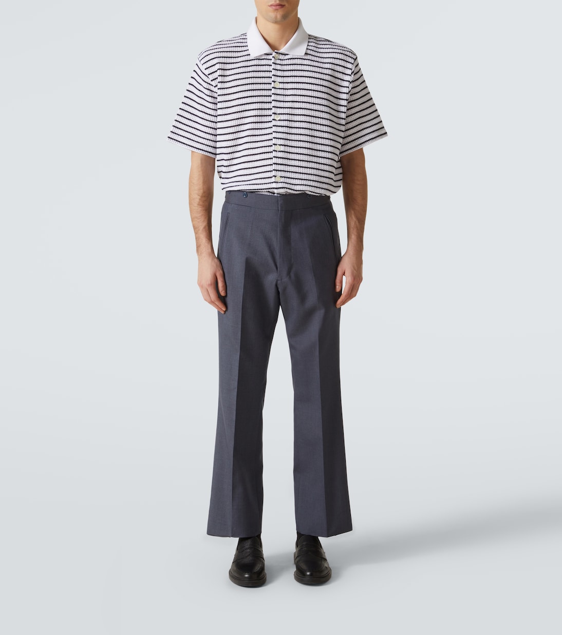 Polo gofrado de algodón a rayas | Thom Browne