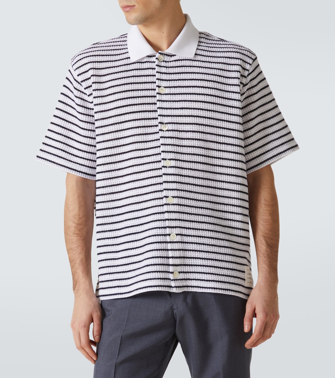 Polo gofrado de algodón a rayas | Thom Browne