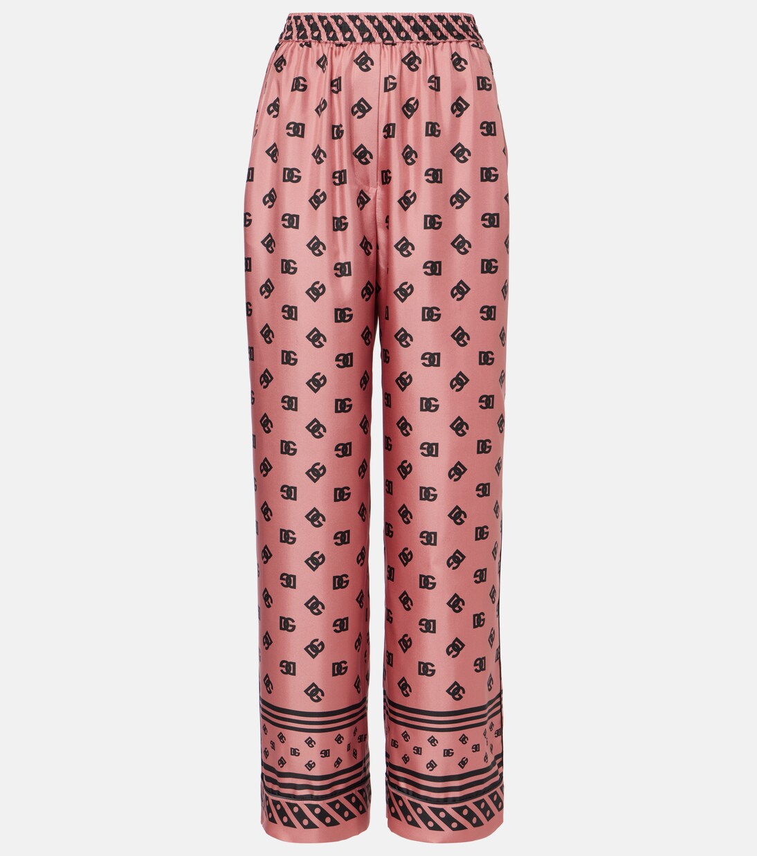 Pantalon ample DG en satin de soie | Dolce&Gabbana