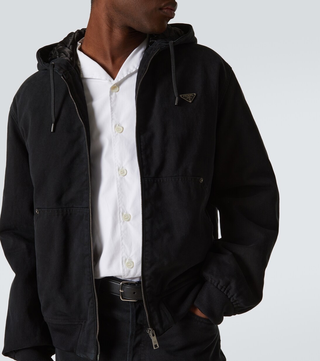 Chaqueta con capucha de algodón | Prada