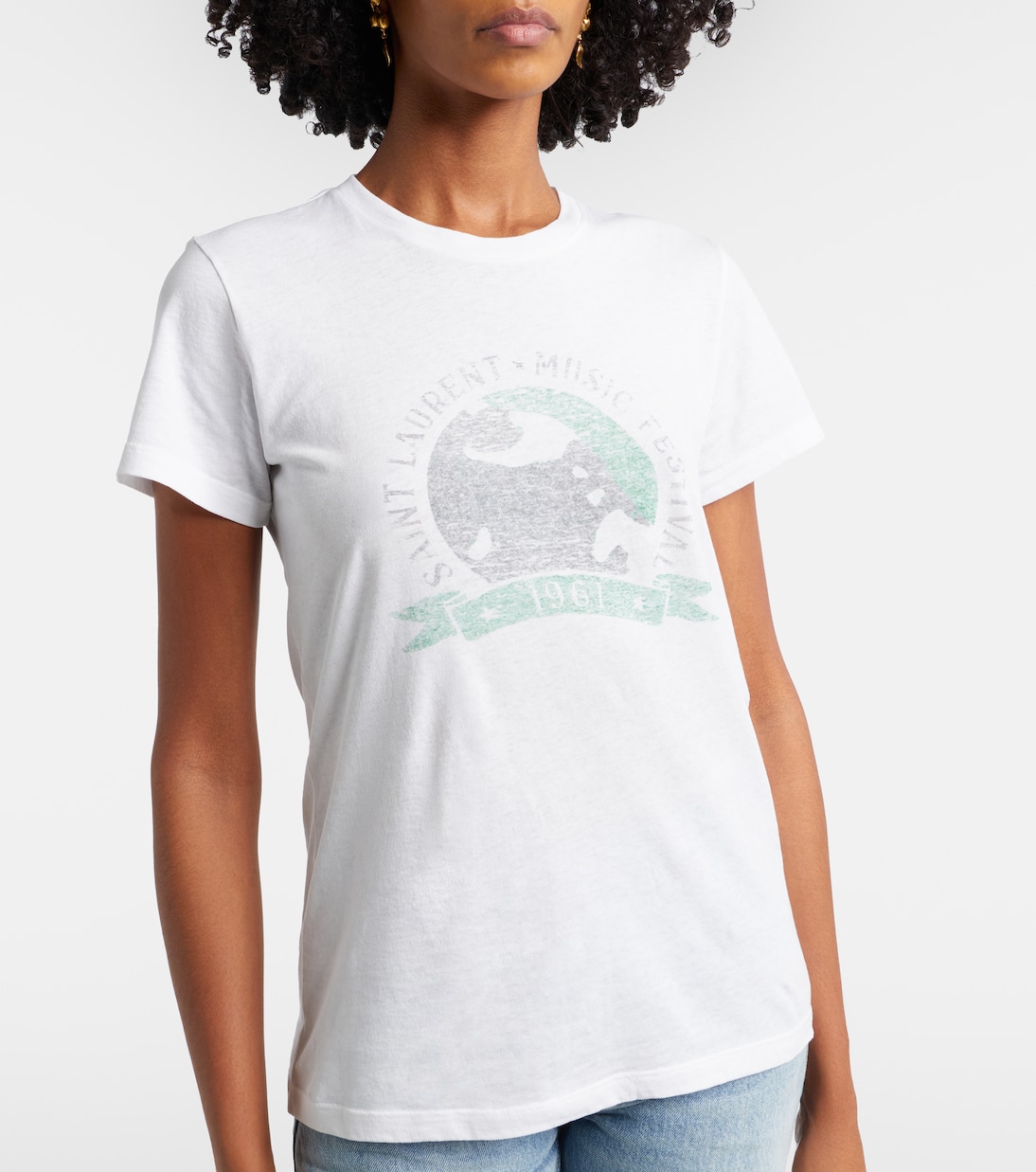 Music Festival cotton jersey T-shirt | Saint Laurent