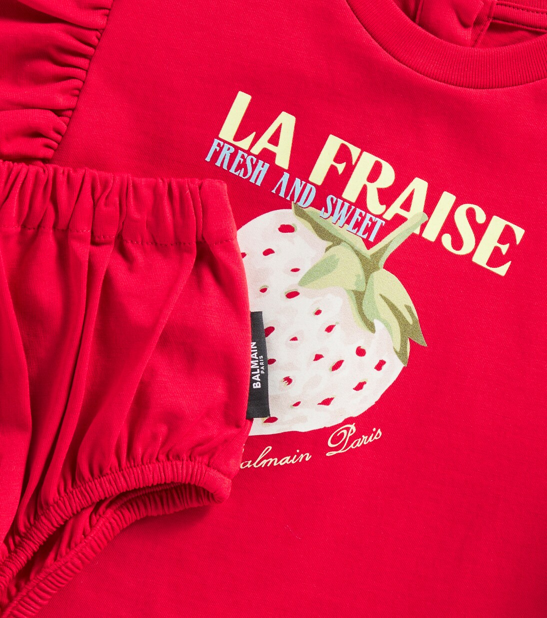 Bebé - vestido de jersey de algodón | Balmain Kids