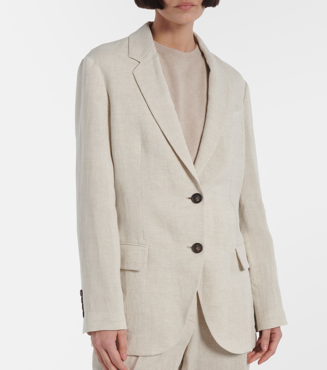 جاكيت بليزر من الكتّان المخلوط | Brunello Cucinelli