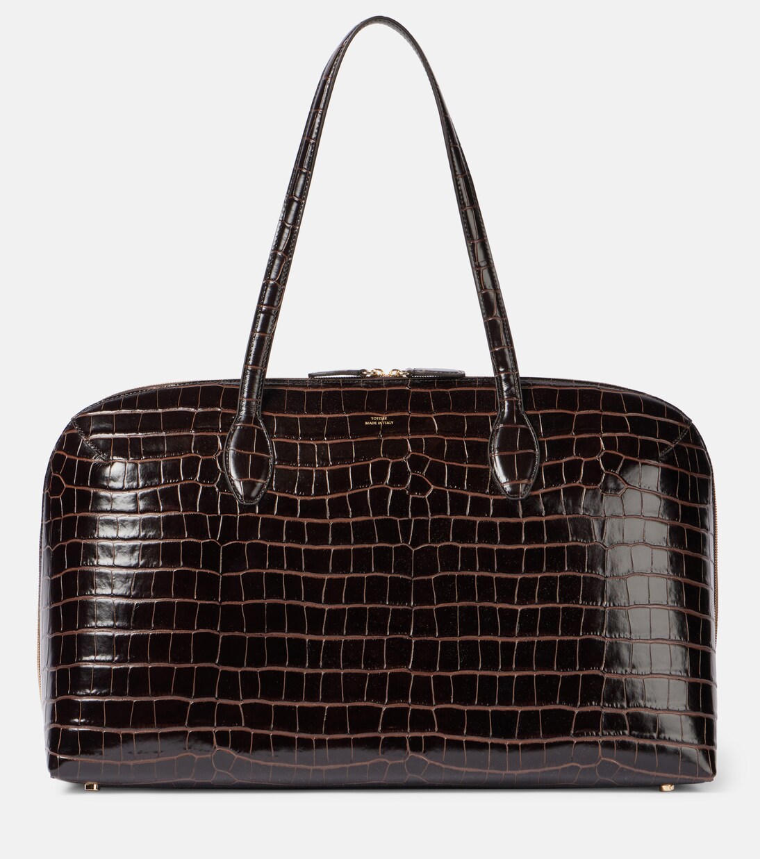 Croc-effect leather tote bag | Toteme