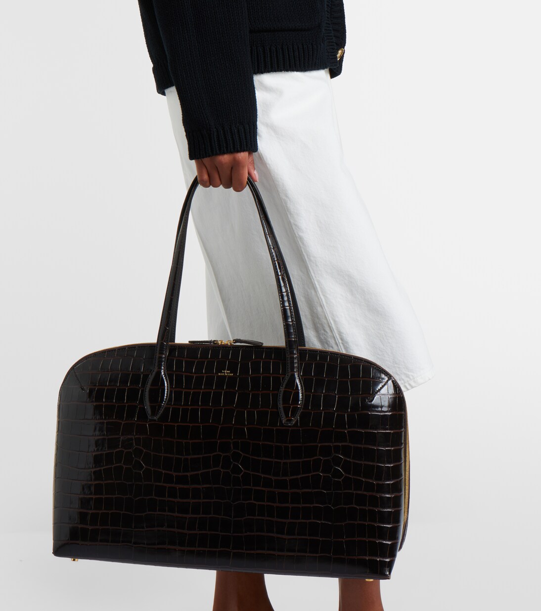 Croc-effect leather tote bag | Toteme