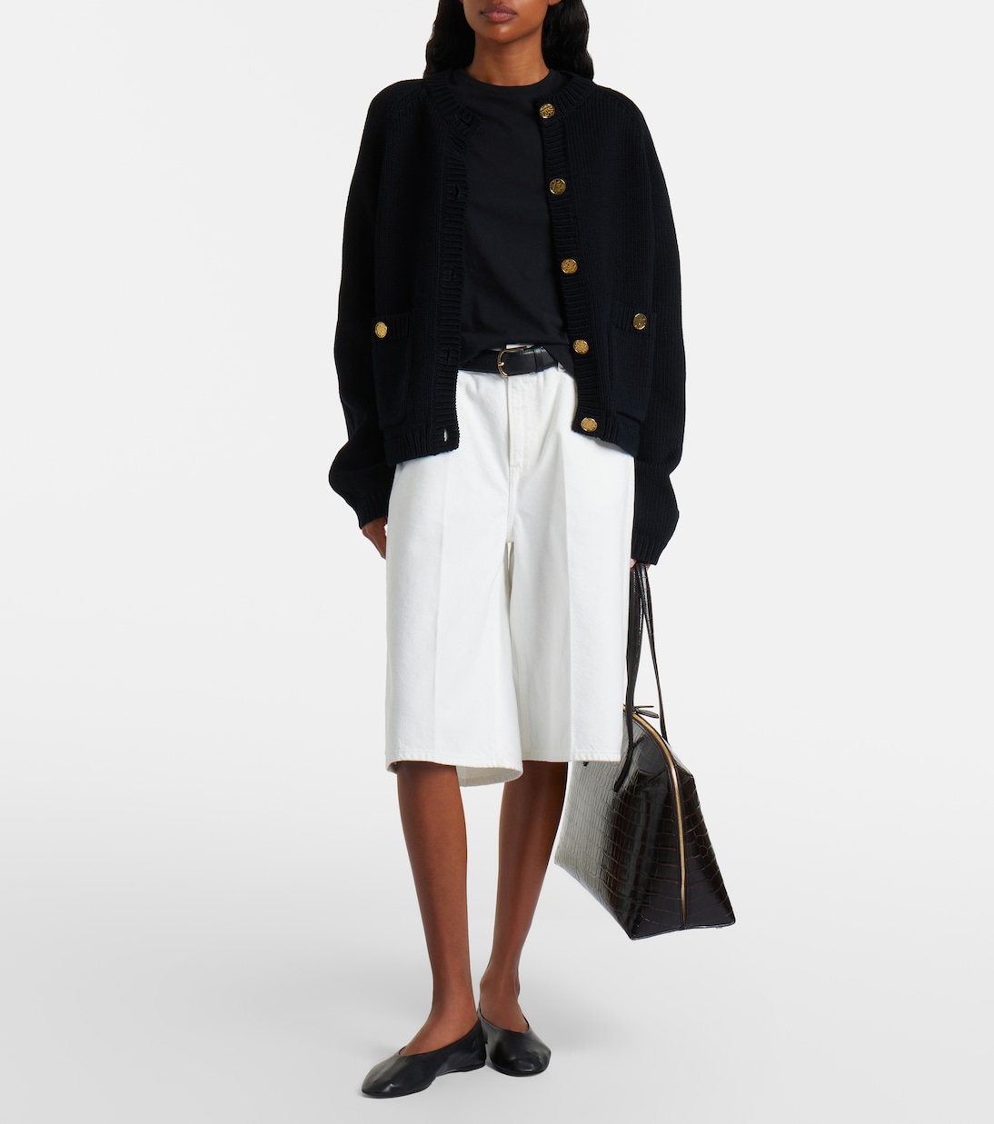 Croc-effect leather tote bag | Toteme