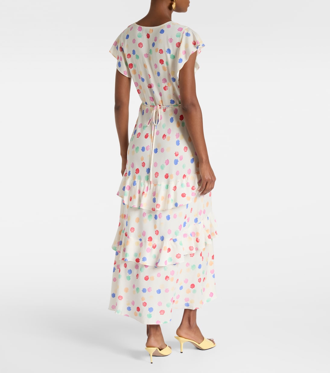 Meena polka-dot tiered maxi dress | Rixo