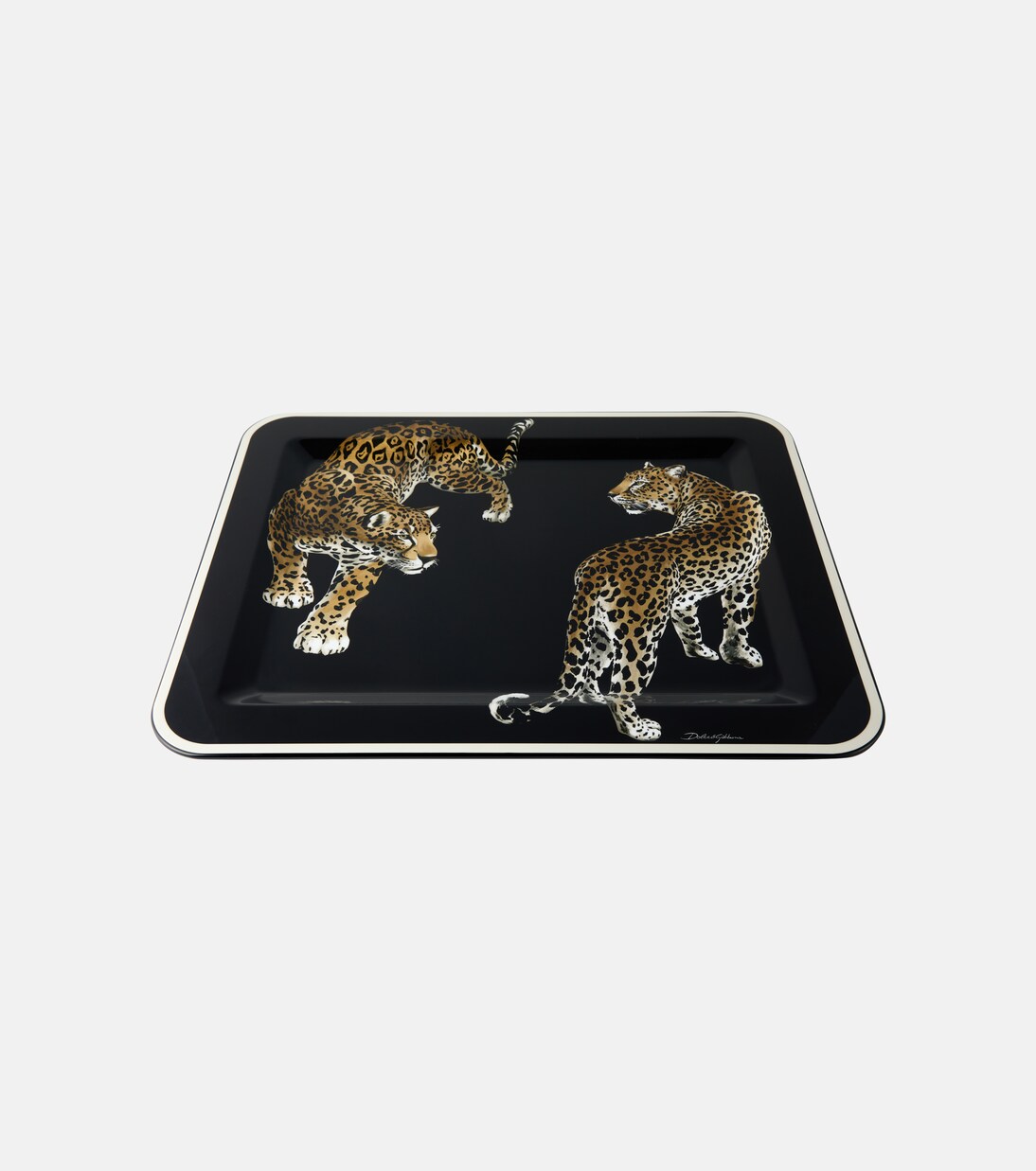 Double Leopardo Medium wooden tray | Dolce&Gabbana Casa