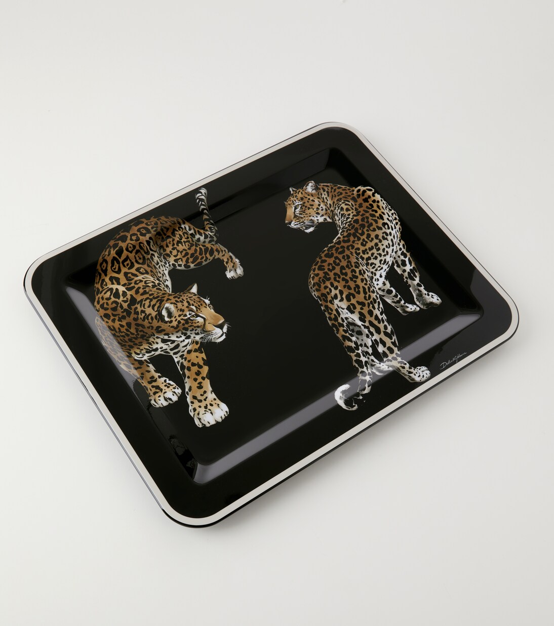 Double Leopardo Medium wooden tray | Dolce&Gabbana Casa