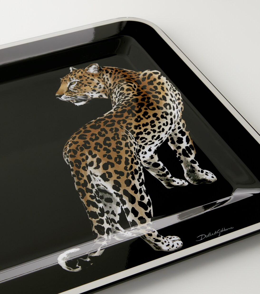 Double Leopardo Medium wooden tray | Dolce&Gabbana Casa