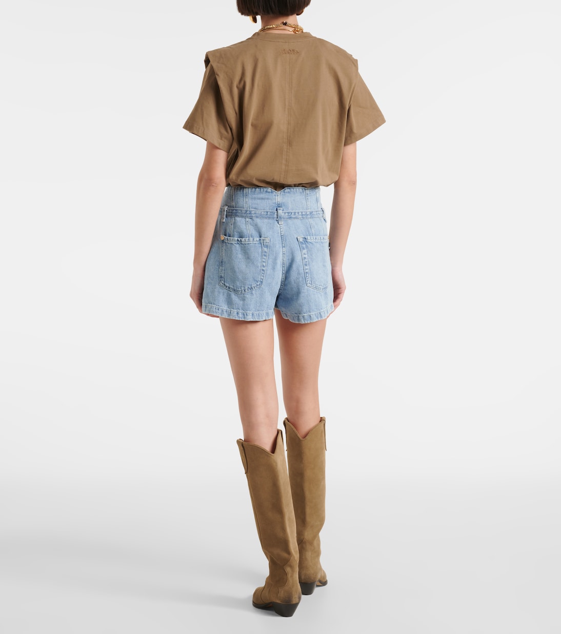 Shorts Kansas de denim de tiro alto | 7 For All Mankind