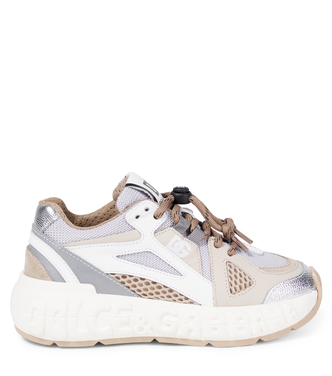 حذاء سنيكرز مقلّم بالجلد DG | Dolce&Gabbana Kids