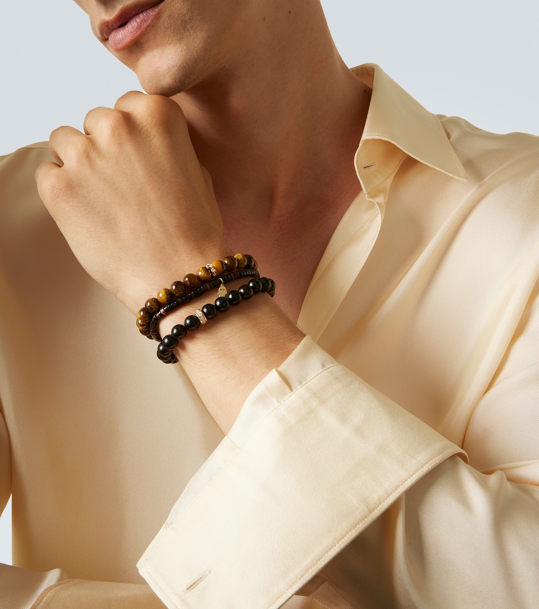 Set di 3 bracciali in oro 14kt con pietre preziose | Sydney Evan