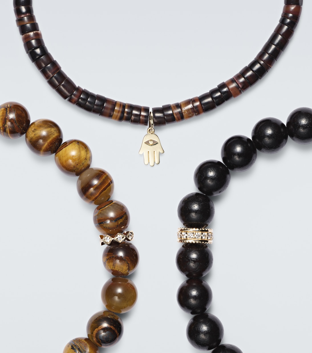 Set di 3 bracciali in oro 14kt con pietre preziose | Sydney Evan