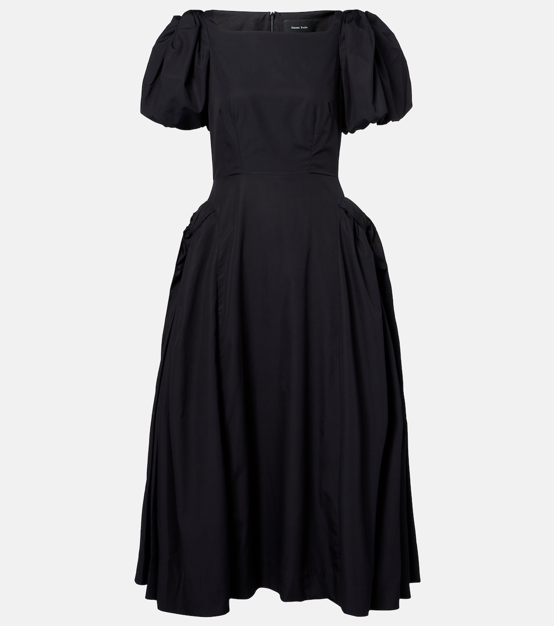 Puff-sleeve cotton poplin midi dress | Simone Rocha