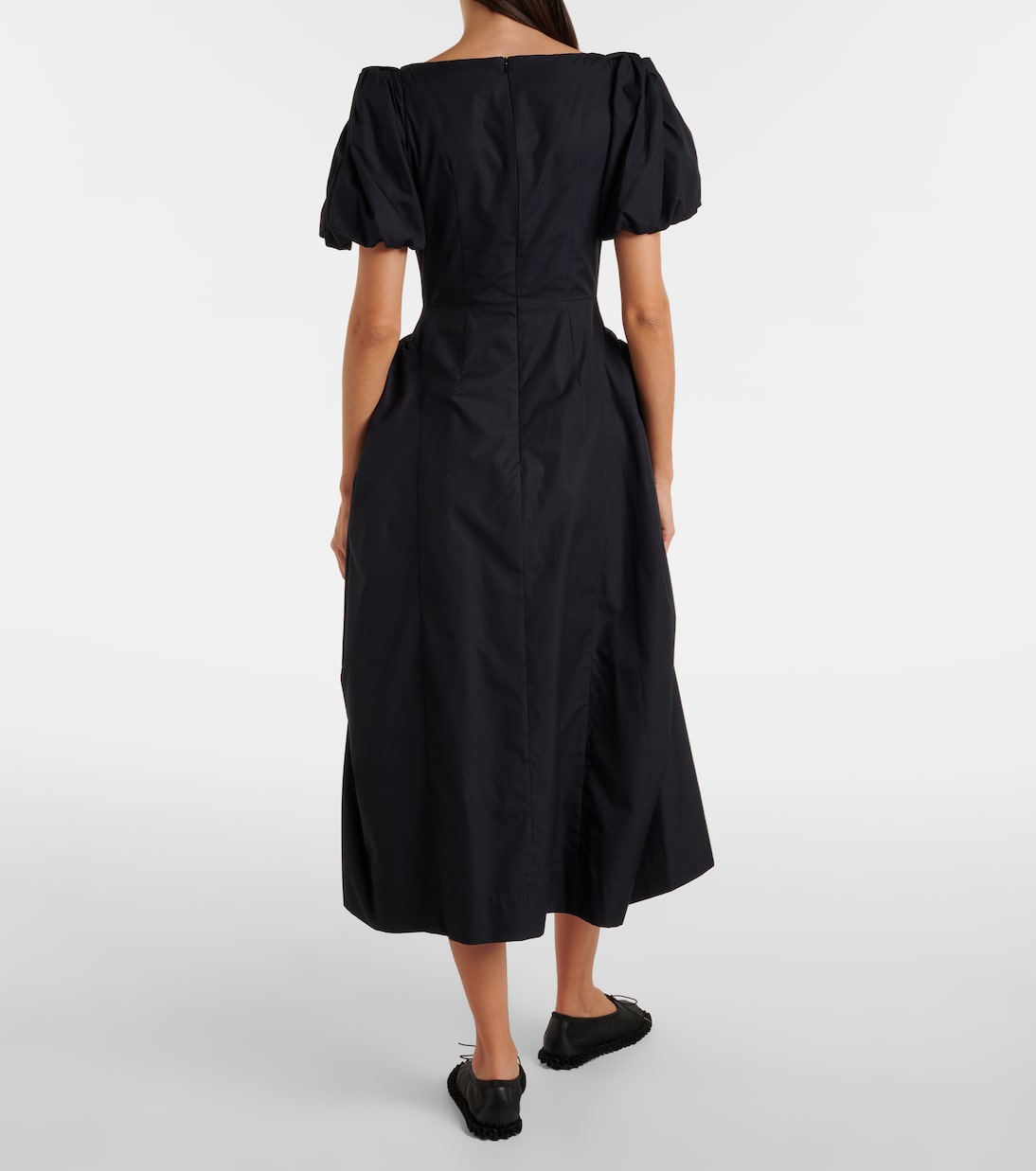 Puff-sleeve cotton poplin midi dress | Simone Rocha