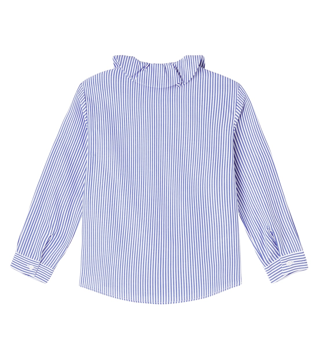 Ruffled striped cotton poplin shirt | Il Gufo