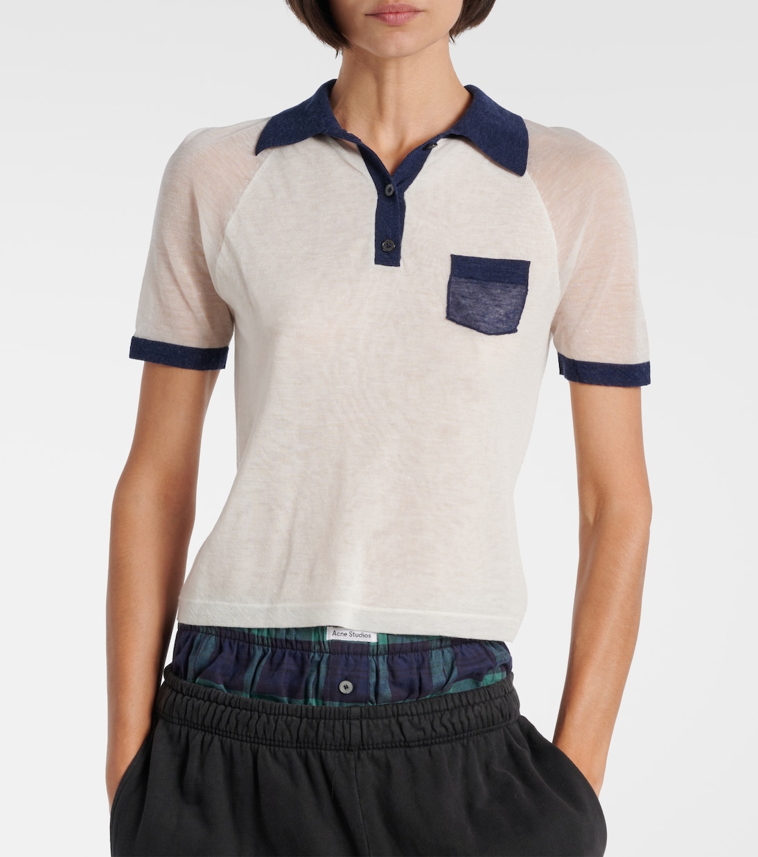 Semi-sheer polo shirt | Acne Studios