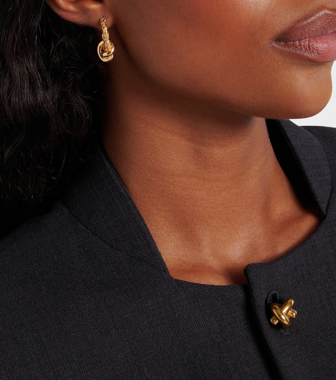 Knot gold-plated hoop earrings | Bottega Veneta