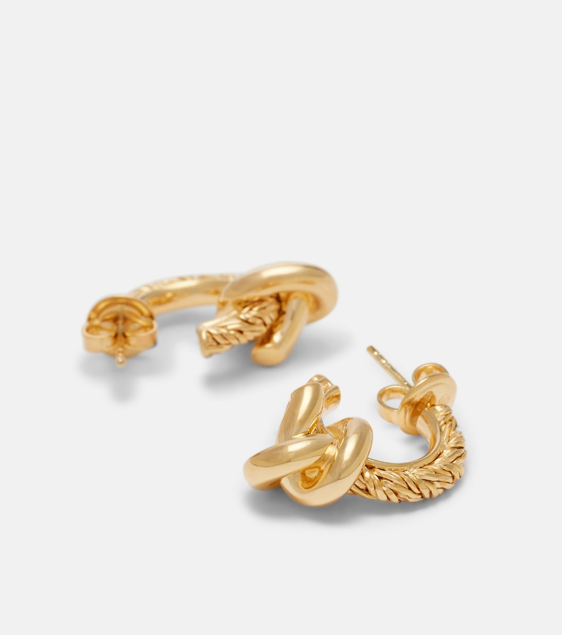 Knot gold-plated hoop earrings | Bottega Veneta