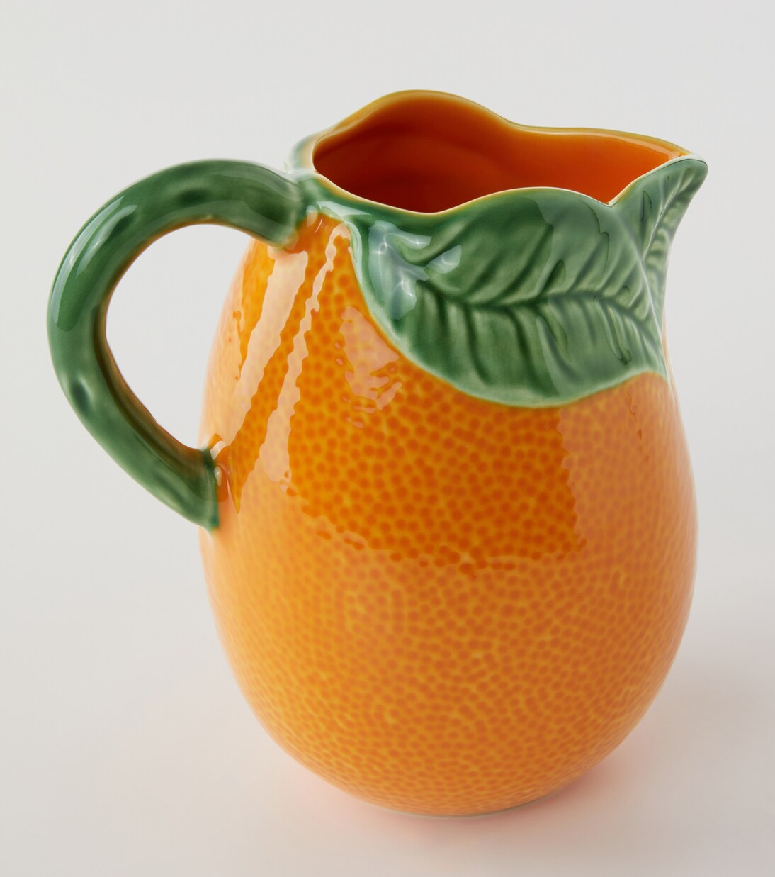 Orange earthenware jug | Bordallo Pinheiro