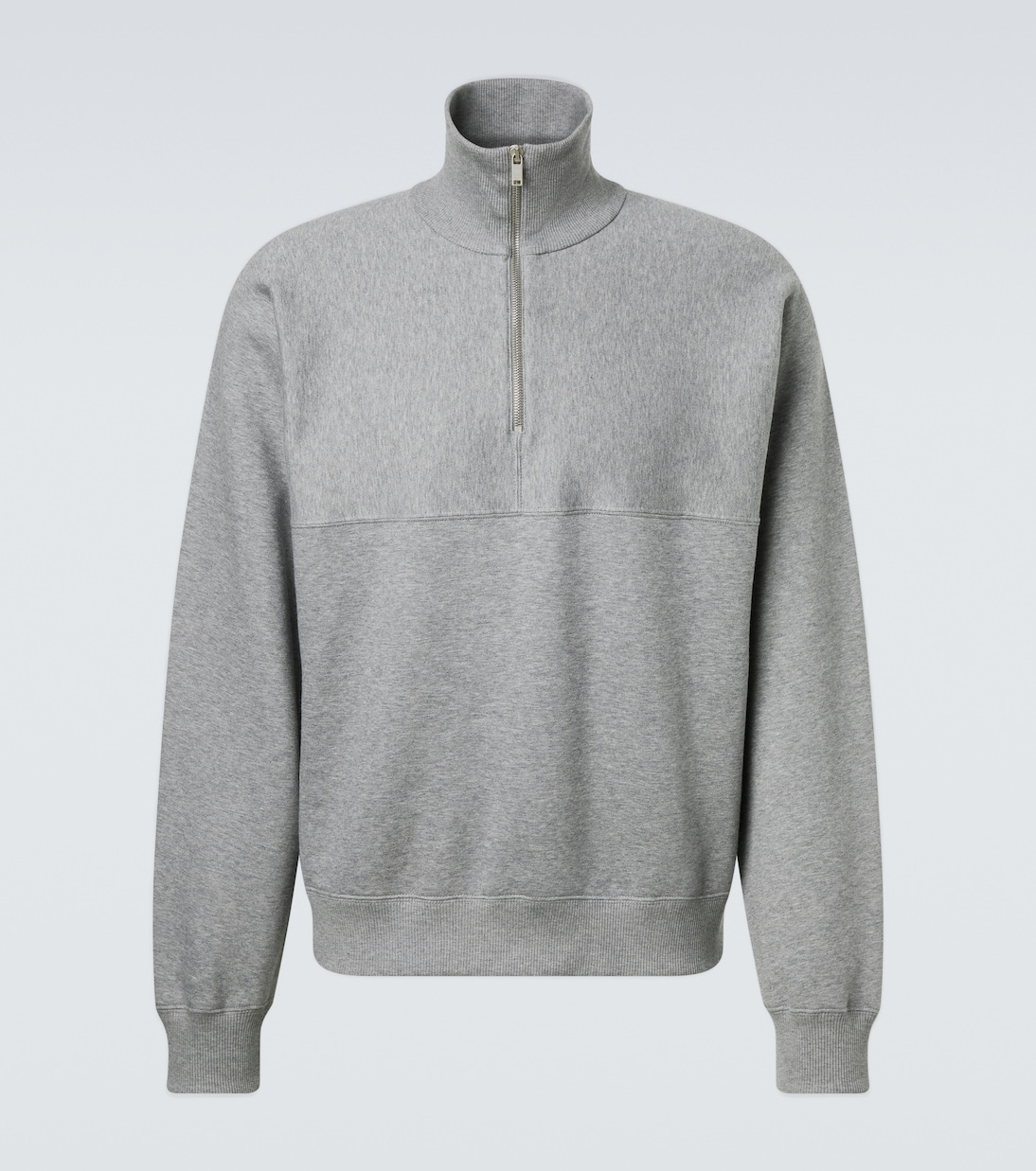 Cotton terry half-zip sweatshirt | Jil Sander