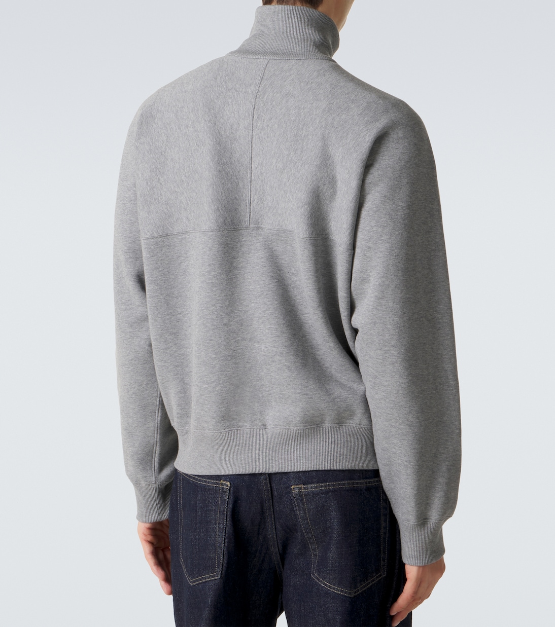 Cotton terry half-zip sweatshirt | Jil Sander