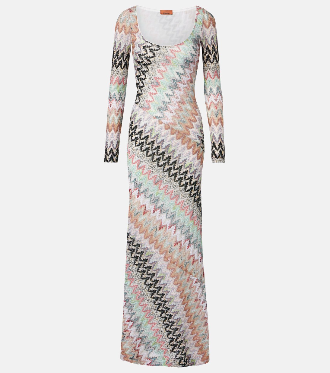 Zigzag lamé maxi dress | Missoni