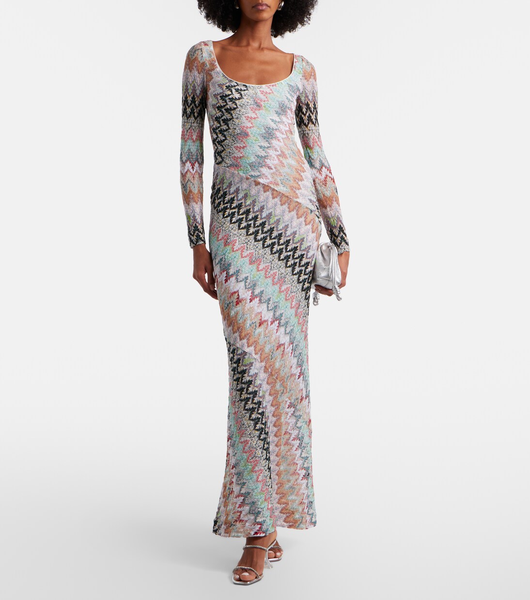 Zigzag lamé maxi dress | Missoni