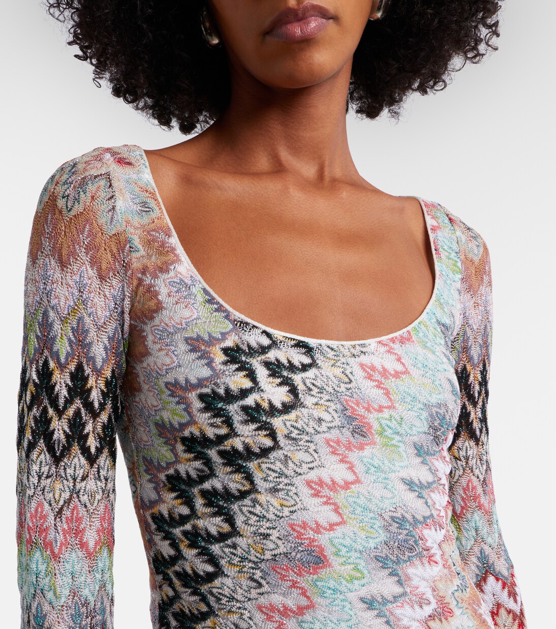 Zigzag lamé maxi dress | Missoni