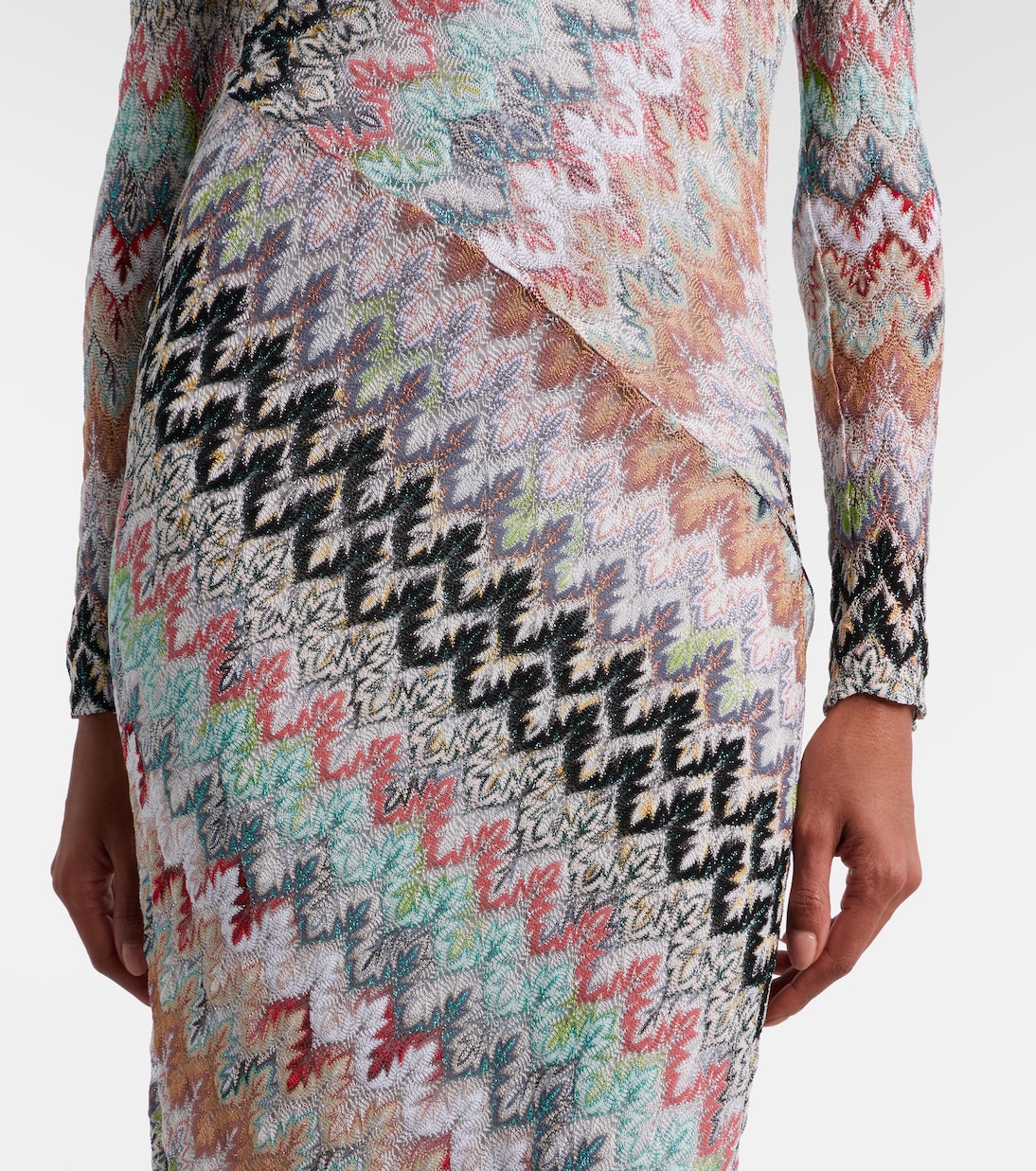 Zigzag lamé maxi dress | Missoni
