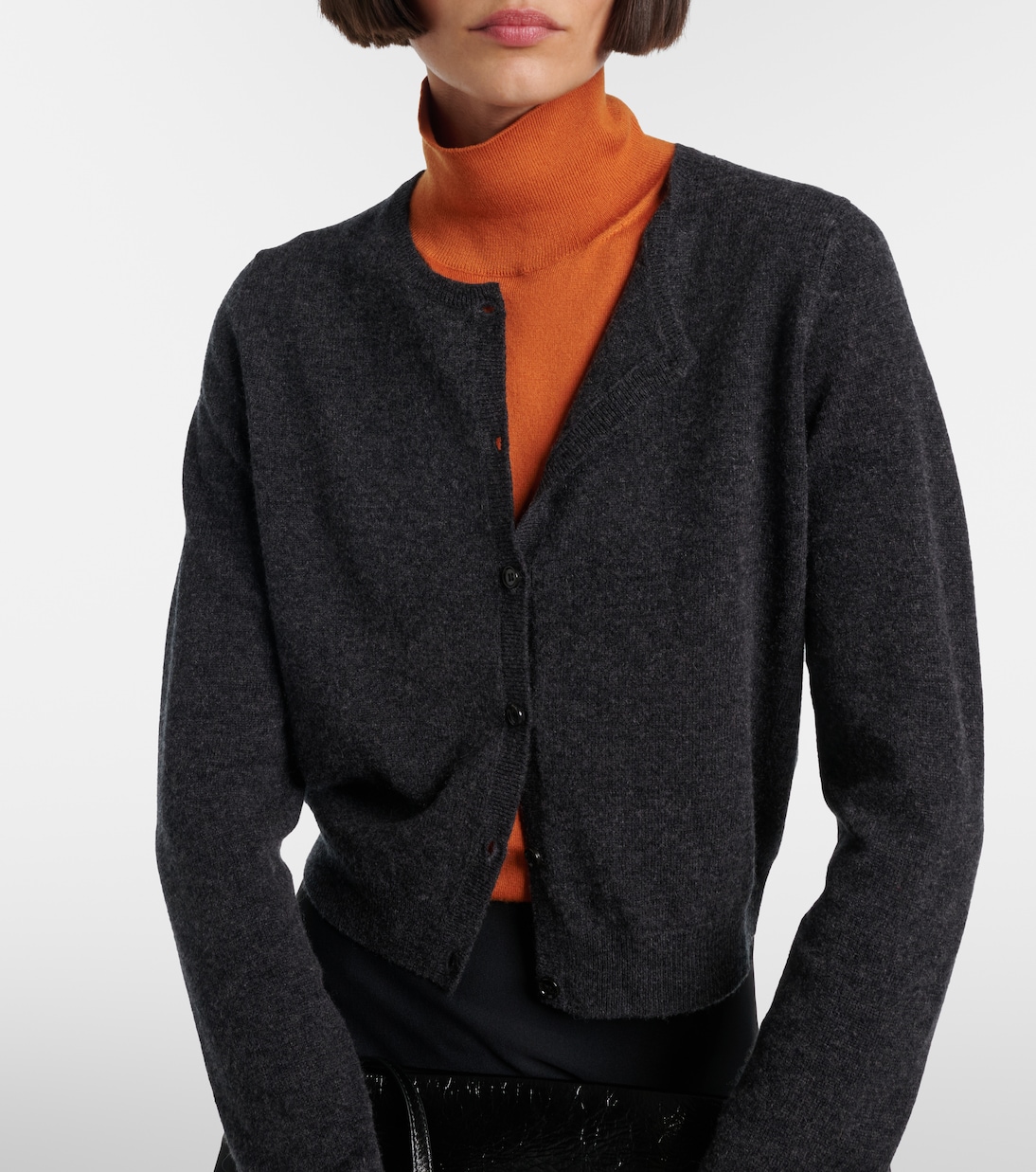 Cardigan raccourci en laine et cachemire | Jardin des Orangers