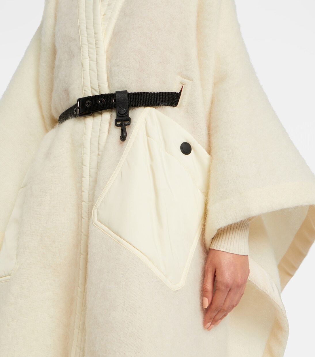 Belted mohair, alpaca, wool-blend cape | Moncler Grenoble