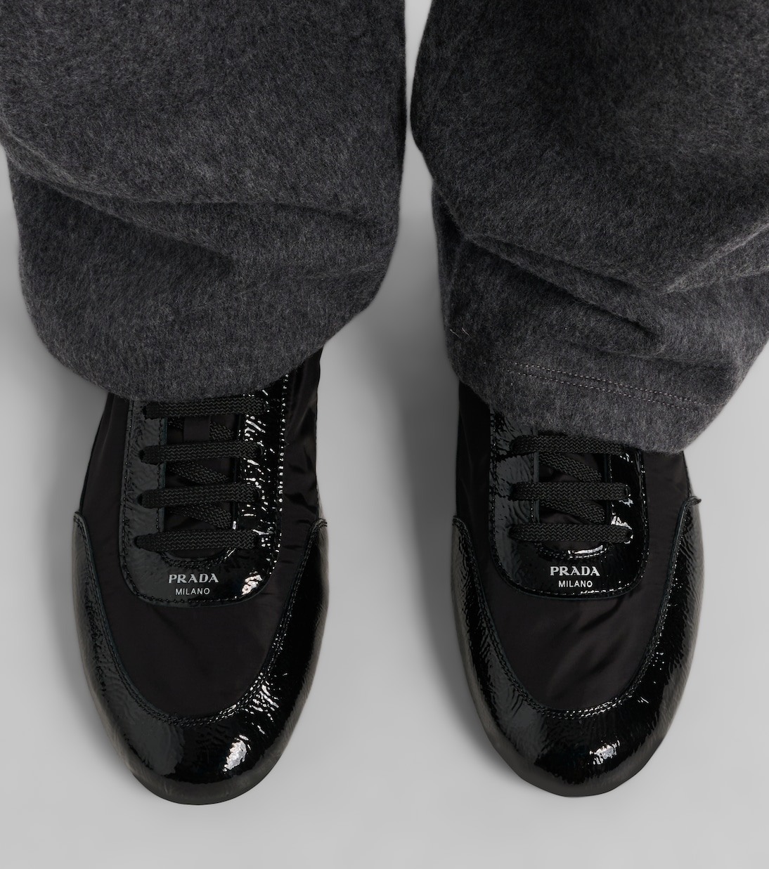 Collapse Re-Nylon and leather sneakers | Prada