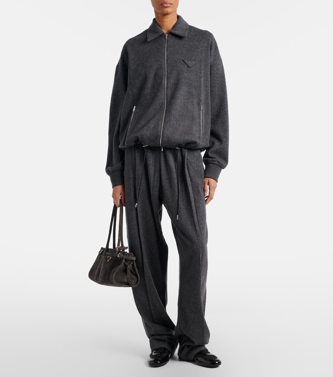 Collapse Re-Nylon and leather sneakers | Prada