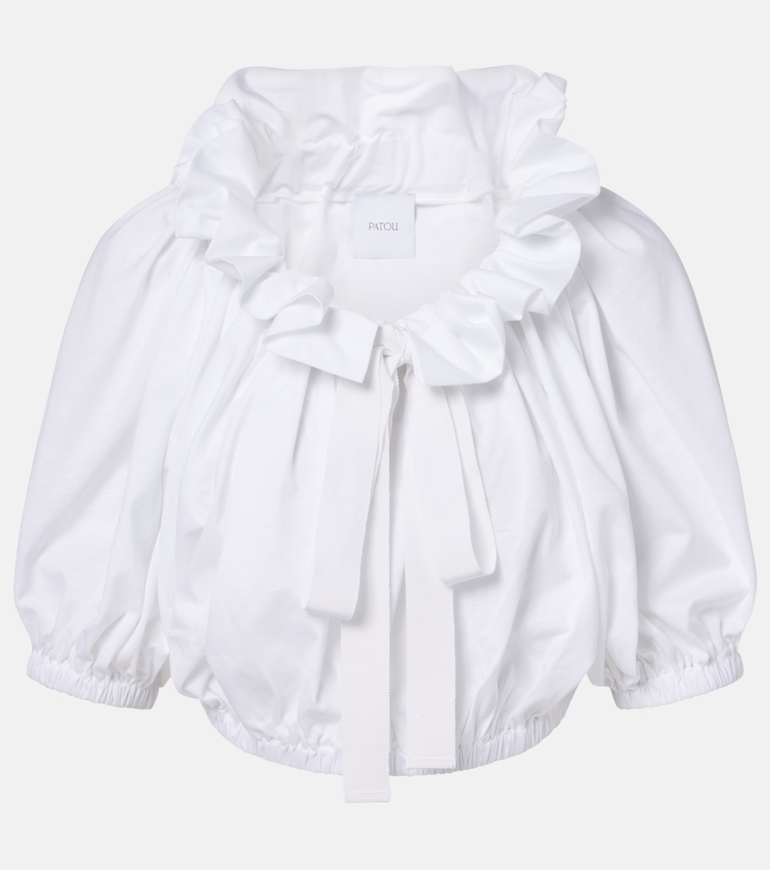 Ruffled cropped cotton top | Patou