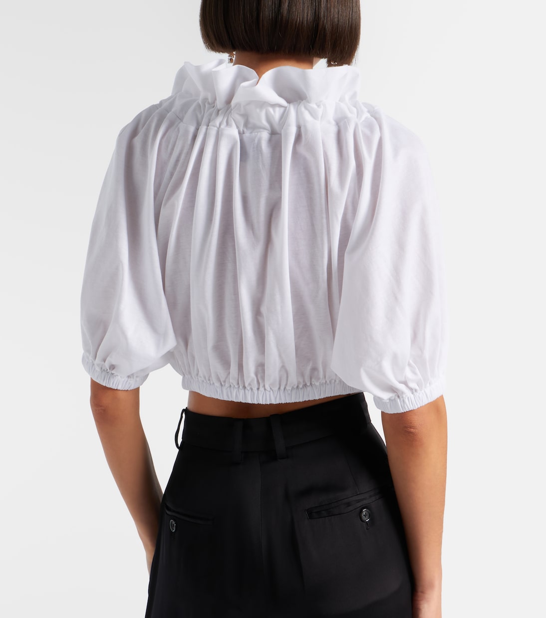 Ruffled cropped cotton top | Patou