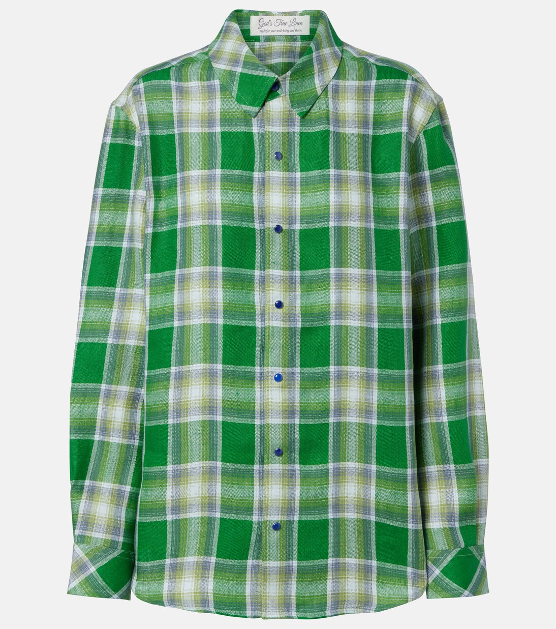 Harbor linen shirt with lapis lazuli | God's True Cashmere