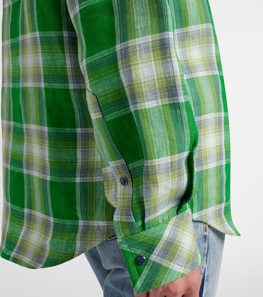 Harbor linen shirt with lapis lazuli | God's True Cashmere